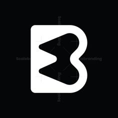 a black and white logo with the letter b in it's center, on a dark background