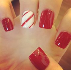 christmas nails Do It Yourself Nails, Hello Kitty Nails Art, Candy Cane Nails, Her Nails, Hello Kitty Nails, Nails Christmas