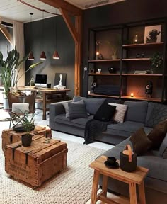 a living room filled with lots of furniture