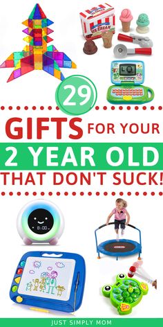 A great list of gifts for a 2 year old this holiday season to help them learn, improve skills, move around, and have fun. These toys till improve fine motor skills, gross motor skills, cognitive abilities to educate and learn, promote pretend play, and get creative. Non Toy Gifts, Best Baby Gifts, Toy Gifts, Cool Gifts For Kids, Old Christmas, Baby Boy Gifts