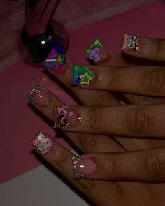 Acrylic Nail Designs Classy, Junk Nails, Weak Nails, Hard Nails, Beauty Nails Design, Drip Nails, Colored Acrylic Nails, Girly Acrylic Nails