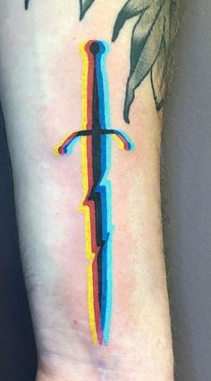 Optical Illusion Tattoo Design, Solid Color Tattoo, Psycadelic Tattoo Ideas, Glitch Tattoo, Pixel Tattoo, Cyberpunk Tattoo, Neon Tattoo, Tattoo 3d, Optical Illusion Tattoo