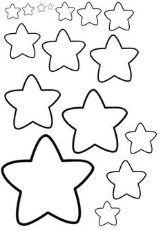 the stars are arranged in different shapes and sizes