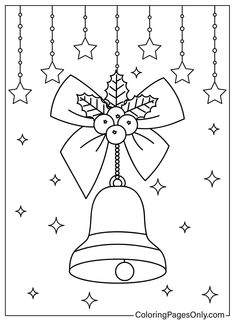 Simple Christmas Bell Coloring Christmas, Christmas Colouring, Emoji Images, Kids Yoga, 50 Christmas, Christmas Bell, Christmas Coloring, Christmas Coloring Pages, Happy Fun