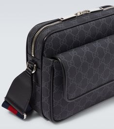 Find GUCCI Gg Supreme Small Faux Leather Crossbody Bag on Editorialist. Material: polyurethane, polyester, cotton. Lining: fabric. Made in Italy. Designer color name: Black/Black/Brb. Closure: zipped top. Adjustable shoulder strap. Internal details: internal zipped pocket. Front pocket. Trim: leather. Gucci Crossbody Bag, Gucci Crossbody, Latest Bags, Canvas Crossbody Bag, Black Leather Crossbody Bag, Black Crossbody, Gucci Black, Small Crossbody Bag, Black Cross Body Bag