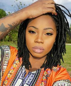 Lovely locs! @porshaparadise | #thecutlife #shorthair #naturalhair #beauty #locs #stunner ✂️ Dreadlocks Updo, Hairstyle Korean, Women With Dreadlocks, Faux Locs Styles, Hairstyles Names, Twisted Hair, Short Locs Hairstyles, Faux Locs Hairstyles, Dreads Styles