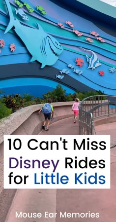 the top 10 things to do at disney world for little kids with text overlay that reads, 10 can't miss disney rides for little kids