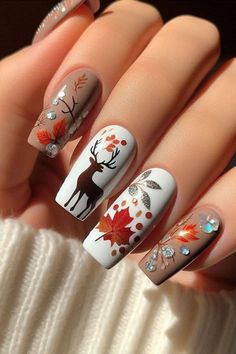 Cute Nails For Fall, Holiday Nail Art