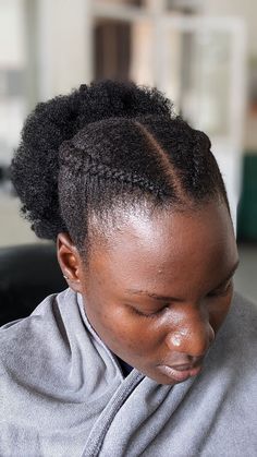 Simple Hairstyle For Natural Hair, How To Pack Natural Hair Styles, Natural Hair Pony Styles, Natural Hair Packing Styles, Shuku Braids, Professional Natural Hairstyles, Nappy Hairstyles, Natural Twist