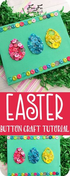 Easter Egg Button Decor Craft Tutorial ♥ Fleece Fun Button Crafts For Kids, Easter Egg Craft, Egg Craft, Holidays Ideas, Sew Projects, Monthly Crafts, Easter Printables Free, Button Decor