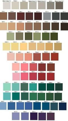 the color chart for different shades of paint