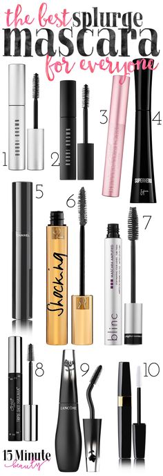 My Favorite Splurge MascarasThe best for volumelengthno smudging and waterproof formulas Best Mascara For Length, The Best Mascara, Best Fake Eyelashes, Eyelash Studio, Eyelash Makeup, Fiber Lash Mascara, Lashes False