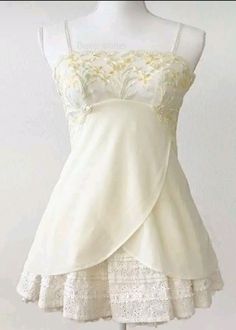 First Love Outfit, Coquette Mermaid Outfit, Cute Frilly Dresses, 2000’s Dresses, 파티 드레스, Princess Style, Girly Outfits, Pale Yellow, Dream Clothes