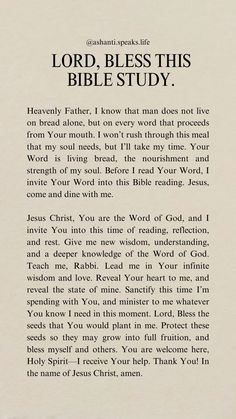 an open bible with the words lord, blessing this bible study in black and white