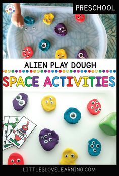 an alien play dough space activities for kids to do with their own hands and fingers