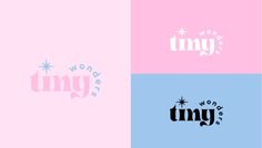 four different logos with the word tiny on them