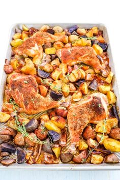 Garlic Parmesan Chicken and Potatoes | Delightful E Made