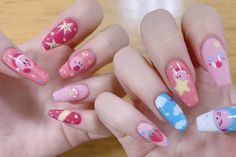 Rosalina Nails, Kirby Nails Acrylic, Inuyasha Nails, Steven Universe Nails, Pokemon Nails