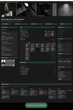 Master Your Days with the Dark Mode Notion Life Planner: Aesthetic & Functional Notion Planner, Wellness Tracker, Mental Clutter, Time Management Skills, Dark Mode