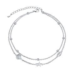 PRICES MAY VARY. Starfish shell anklet bracelet was made of pure S925 sterling silver,dainty but much more durable and strong than other material. dainty starfish,shell charm layer with simple beaded chain save you time and money to match anklets,suitable for daily and beach dress. Length: 9 inches with 2(9-11) inches extender can adjust to your size,fastened with a sterling silver lobster clasp. An easy way to measure your ankle is to wrap a string around your ankle and measure the exact length Cute Silver Anklets, Anklets Jewelry, Anklets For Women, Anklet For Women, Beaded Heart, Starfish Bracelet, Silver Anklets, Ankle Bracelet, Anklet Bracelet