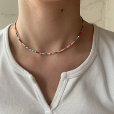 Beaded Necklace And Bracelet, Colorful Beaded Necklace, Braided Bracelet Diy, Diy Collier, Beach Necklace, Manik Manik