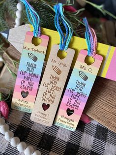 three tags that say thank you for being loved