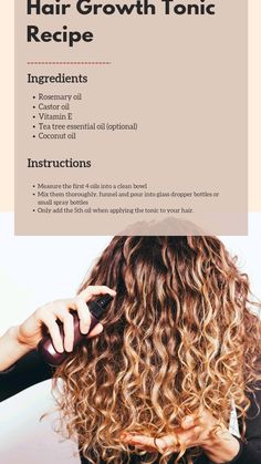 Hair growth tonic recipe Hair Growth Oils, Hair Growth Tonic, Tonic Recipe, Hair Roots, Glass Dropper Bottles, Rosemary Oil, Tea Tree Essential Oil, Roots Hair