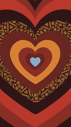 an image of a heart that is in the shape of a pattern on a red and brown background