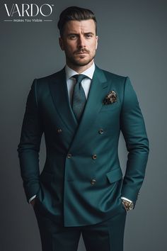 Robe Suit Men, Mens Teal Suit, Groom Men Suits Wedding Colors, Dark Teal Groom Suit, Walking Suits For Men, Dark Teal Wedding Suit, Mens Gala Attire, Dark Teal Suits For Men Wedding, Teal Suits For Men