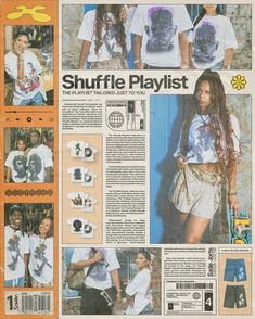 the front page of a newspaper with pictures of young women in white shirts and shorts