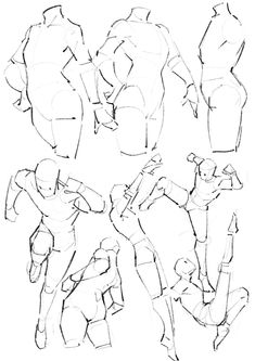 an image of some people doing different things in the same drawing style, including one man and