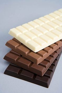 three chocolate bars stacked on top of each other