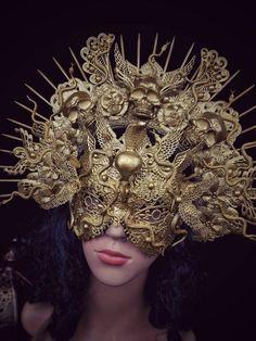 Phoenix Warrior, Medusa Headpiece, Halo Headpiece, Crown Aesthetic, Beautiful Mask, Fantasy Costumes, Masquerade Ball, The Snake, Fantasy Jewelry