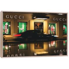 Fashion Brand Photography-Gucci II by Paul Rommer arrives ready to hang, with hanging accessories included and no additional framing required. Every canvas print is hand-crafted in the USA, made on-demand at iCanvas, and expertly stretched around 100% North American Pine wood stretcher bars. Gucci Store, Dylan Sprouse, Gucci Brand, Fur Clothing, Milano Fashion Week, Bank Of America, Sandbox, Grace Kelly, Photography Branding