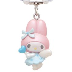 a hello kitty key chain hanging from a hook