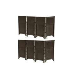 four pieces of brown wood privacy screen