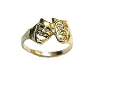 Welcome to Twin's Jewelry,  Classic Comedy and Tragedy Ring Solid 14K Yellow Gold. This classic comedy and tragedy ring comes in a standard size 6 but is also available in sizes 3, 4, and 5. Please send us a message right after purchasing the item with the size that you need. It is solid 14K yellow gold and weighs approximately 2.8 grams. The front sides measurements are approximately 10mm x 10mm. This exquisite ring is manufactured by us here in the USA with excellent standard of quality. 100% satisfaction guarantee or your money back. If you have any questions, feel free to contact us. Item # Approximate DIMENSIONS: HEIGHT: 10 mm. WIDTH: 10 mm. WEIGHT Approximately: 2.8 grams. We Have Been In The Jewelry Business For More Than 36 Years. Please Judge By The Pictures. If Any Questions Feel Ornate Gold Rings, Gold Rings Latina, Real Gold Rings, Virgin Mary Ring Gold, Gold Virgin Mary Ring, Gold Rings Virgin Mary, Custom Gold Jewelry, Xoxo Jewelry, Dope Jewelry Accessories