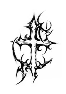 a cross tattoo design on a white background