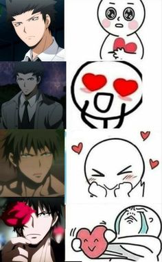 some anime characters with different expressions on their faces and the caption says, i love you