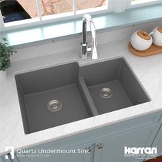 an image of a double sink in the kitchen