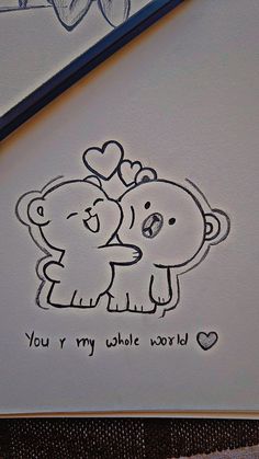 an elephant hugging its baby on top of a white card with the words you're my whole world