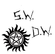 the word ew dow with a pentagramil and sun on top of it