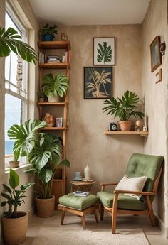 Interior Design Studio Apartment, Plant Corner, Living Room Decor Inspiration, House Plants Decor, Decoration Inspiration, House Interior Decor, Balcony Decor, Fireplace Decor