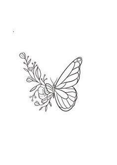 a black and white drawing of a butterfly