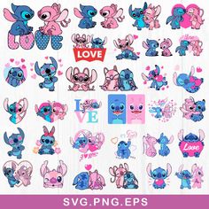 the littlest pet shop stickers are in pink, blue and purple with hearts on them