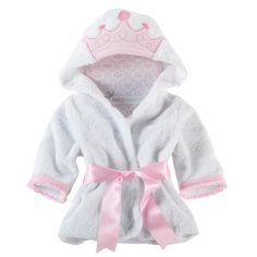 Treat your little princess to a relaxing day at the spa. Baby Aspen's adorably detailed "Little Princess" Hooded Spa Robe features a pretty princess crown applique on the hood. From crown to glass slipper, this sweet gift will keep baby girl snuggly soft and toasty warm after a dip in her royal bath. Terry Cloth Robe, Baby Bath Robe, Baby Robes, Baby Bath Towel, Hooded Robe, Baby Princess, Baby Bath, Little Princess