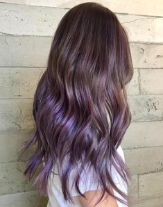 Purple Highlights Brown Hair, Purple Brown Hair, Brown Ombre Hair, Short Brown Hair