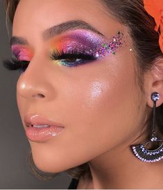 Make Up Carnaval, Edc Makeup, Makeup Carnaval, Evening Eye Makeup, Performance Hairstyles, Bridal Eye Makeup