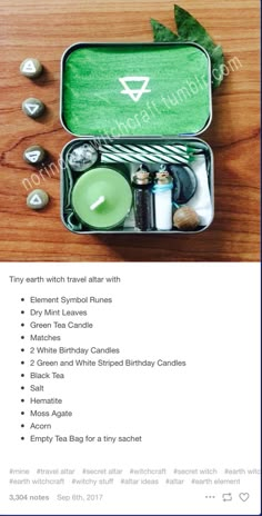 Witchy Products To Sell, Wiccan Crafts Diy Ideas, Small Alters Ideas, Art To Make And Sell, Travel Altar Witchcraft, Altoid Tin Altar Witchcraft, Witchcraft Diy