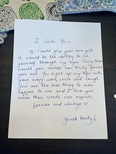 a handwritten letter to someone who is not happy about their love for the girl